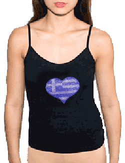 Rhinestone Heart Women's Spaghetti Strap T